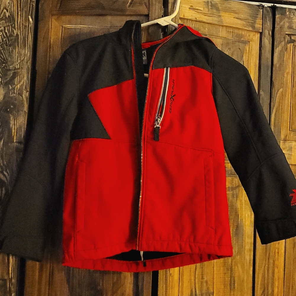 Gently used boys fleece lined lightweight water resistant jacket